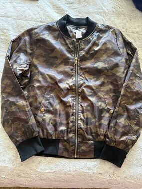 Say What? Camo Jacket with Gold Zipper